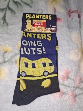 Planters Crew Socks - Blue & Black